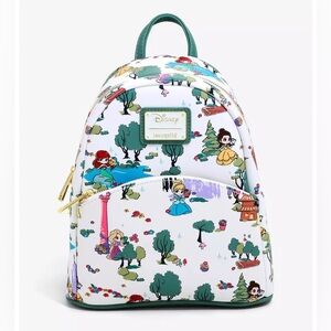loungefly princess chibi landscape mini backpack Ariel belle rapunzel Cinderella
